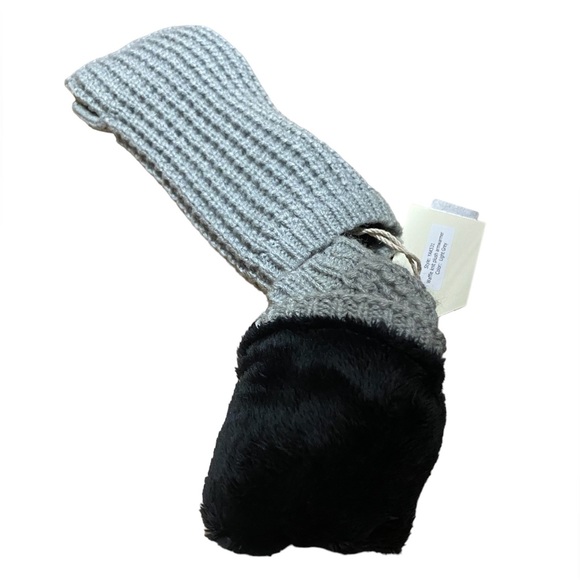 Hat Attack Buji Baka Waffle Knit‎ Plush Armwarmer Cozy Soft Grey Womens NWT - Picture 4 of 4